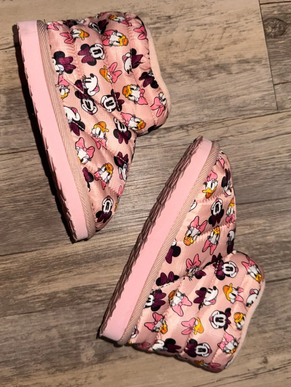 Disney Pink Minnie & Daisy Quilted Slip-On Boots for Kids